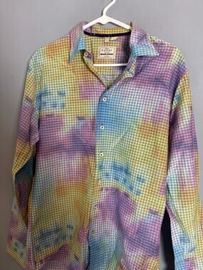 HAUPT Multicolor Plaid Button Front Shirt Mens 15 1/2